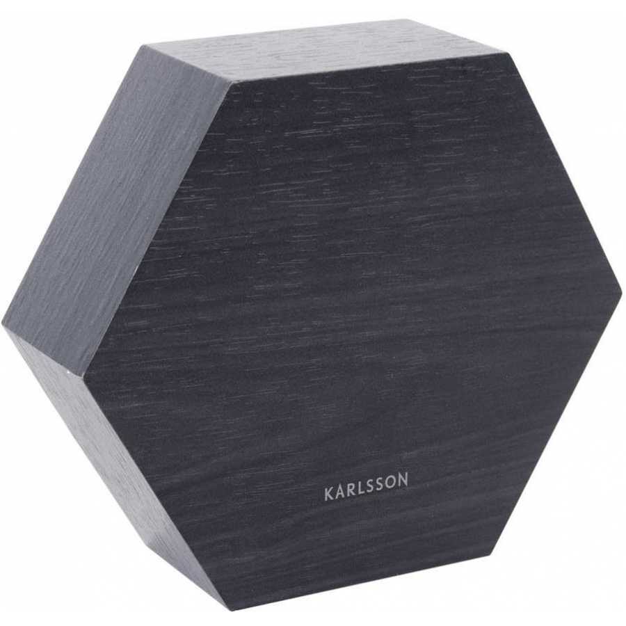 Karlsson Hexagon Alarm Table Clock Black Naken Interiors